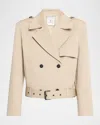 Anine Bing Womens Oatmeal Greer Belted Cotton Jacket In Brown