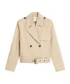 Anine Bing Womens Oatmeal Greer Belted Cotton Jacket In Neutral
