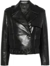 Anine Bing Simone Leather Blend Biker Jacket In Black