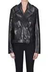 Anine Bing Greer Recycled Leather Biker Jacket In Black