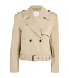 Anine Bing Greer Trench Short Jacket In Neutral