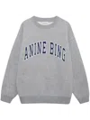 Anine Bing Grey Crew Neck Sweatshirt With Bold Lettering In Gray