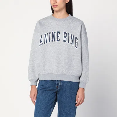ANINE BING ANINE BING GREY CREWNECK SWEATSHIRT WITH LOGO