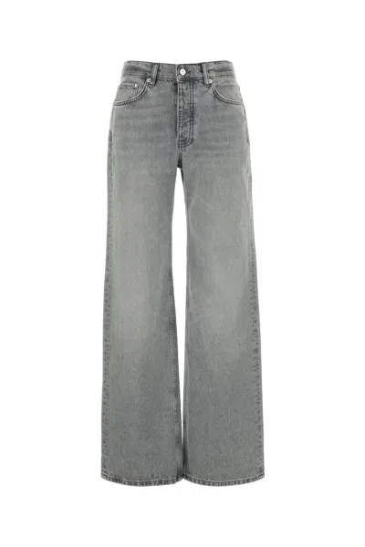 Anine Bing Grey Denim Jeans In Blue