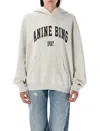 Anine Bing Harvey Logo Print Hooded Sweatshirt In Gray