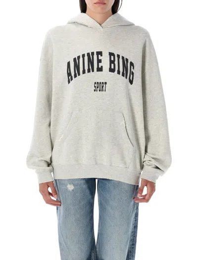 Anine Bing Grey Logo-print Sweatshirt In Gray