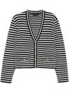 Anine Bing Gwen Cardigan In Black And Ivory Stripe In Black