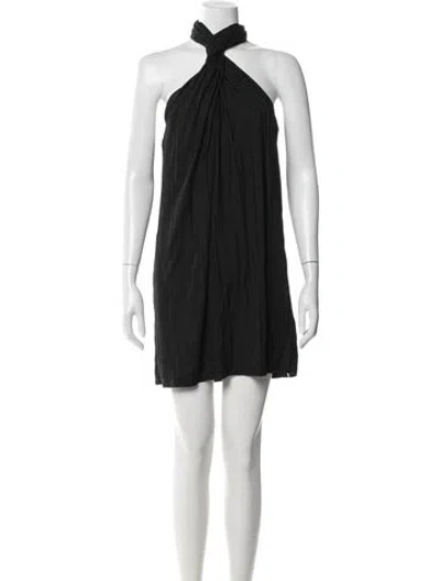 Pre-owned Anine Bing Halterneck Mini Dress In Black