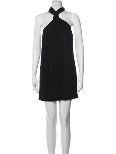 Pre-owned Anine Bing Halterneck Mini Dress In Black