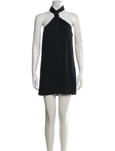 Pre-owned Anine Bing Halterneck Mini Dress In Black