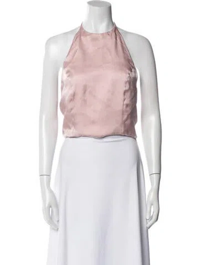 Pre-owned Anine Bing Halterneck Sleeveless Crop Top In Pink
