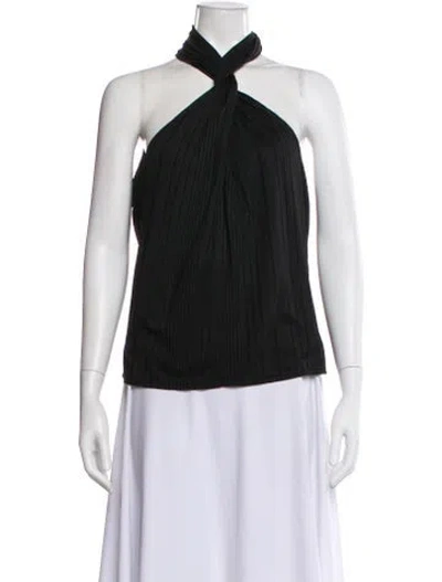 Pre-owned Anine Bing Halterneck Sleeveless Top In Black