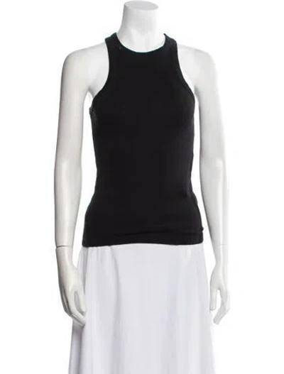 Pre-owned Anine Bing Halterneck Sleeveless Top In Black