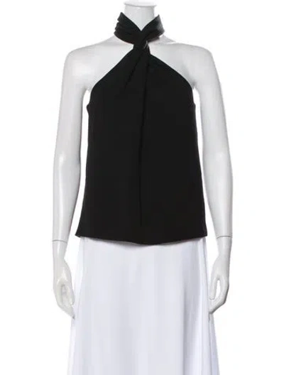 Pre-owned Anine Bing Halterneck Sleeveless Top In Black