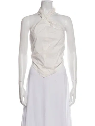 Pre-owned Anine Bing Halterneck Sleeveless Top In Neutral