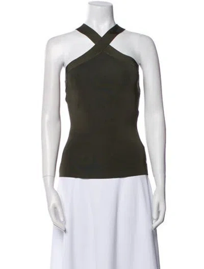 Pre-owned Anine Bing Halterneck Sleeveless Top W/ Tags In Green