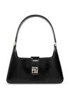 Anine Bing Elly Snake Embossed Leather Shoulder Bag In Black