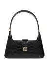 Anine Bing Elly Snake Embossed Leather Shoulder Bag In Black