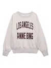 Anine Bing Harry Long-sleeve Cropped Sweatshirt In Neutral