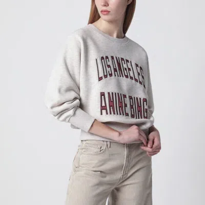 Anine Bing Womens Oatmeal Melange Harry Logo-embroidered Cotton Sweatshirt In White