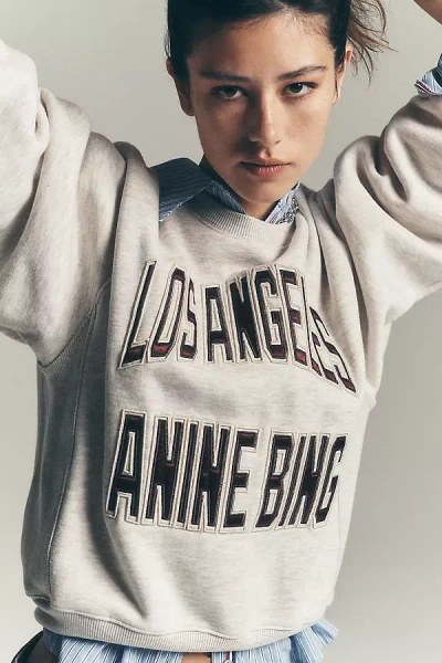 Anine Bing Harry Shrunken La Sweatshirt In Gray