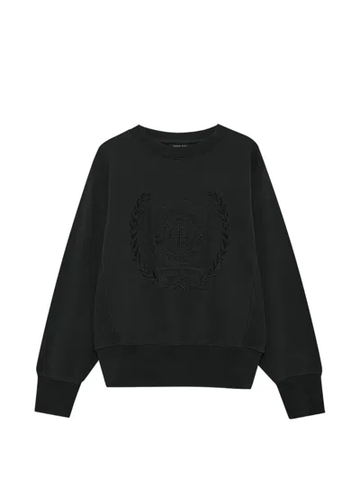 Anine Bing Harry Shrunken Signet Sweatshirt In Animal Print