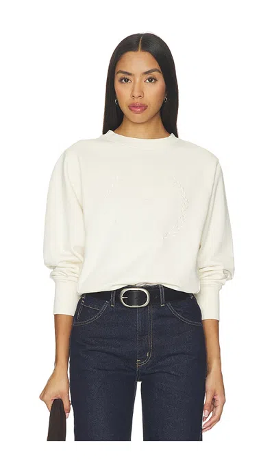 Anine Bing Harry Shrunken Signet Sweatshirt In Neutral
