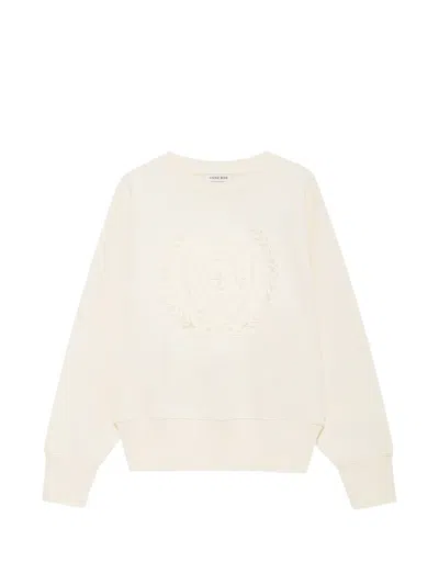 Anine Bing Harry Shrunken Signet Sweatshirt In Gold