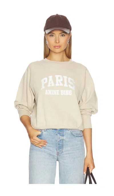 Anine Bing Harry Shrunken Sweatshirt Paris In Neutral