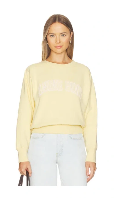 Anine Bing Harry Shrunken Sweatshirt In Yellow