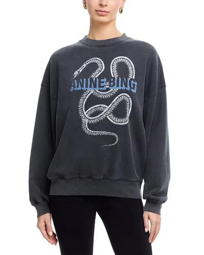 Anine Bing Harvey Crewneck Sweatshirt In Black