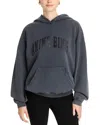 Anine Bing Harvey Logo-print Cotton Hoodie In Washed Black