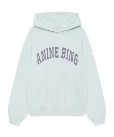 Anine Bing Long-sleeved Hooded Sweatshirt In Blue