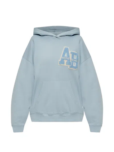 Anine Bing Varsity Patch Harbey Hoodie In Blue