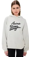 Anine Bing Harvey Logo Jersey Sweatshirt Hoodie In Grey