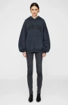Anine Bing Harvey Logo-print Cotton Hoodie In Blue