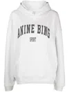 Anine Bing Harvey Sweatshirt In Grey Cotton In White