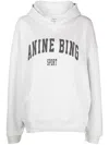 Anine Bing Harvey Sweatshirt In Grey Cotton In White