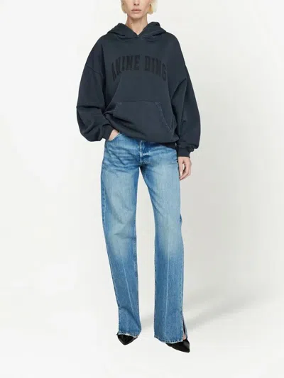 Anine Bing Harvey Sweatshirt  Dark Washed Black