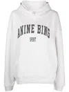 Anine Bing Harvey Logo Print Hooded Sweatshirt In Grey