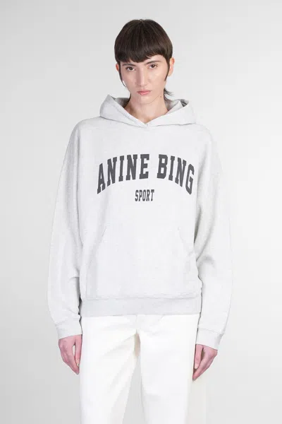 Anine Bing Harvey Sweatshirt In Grey Cotton In White