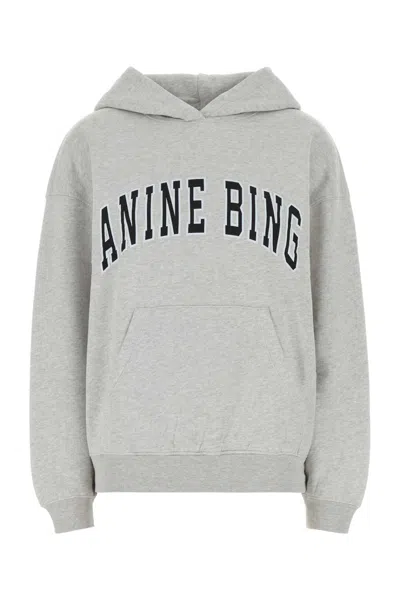 Anine Bing Light Grey Cotton Harvey Oversize Sweatshirt In Grey
