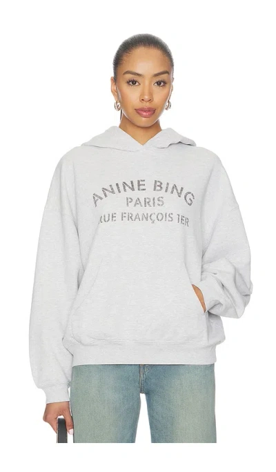 Anine Bing Harvey Sweatshirt Paris Stencil In 헤더 그레이