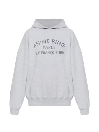 Anine Bing Harvey Sweatshirt Paris Stencil In Blue
