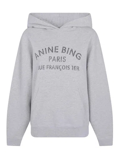 Anine Bing Harvey Sweatshirt Paris Stencil In Grey