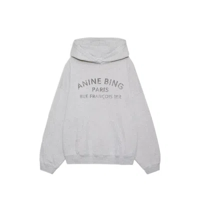 Anine Bing Harvey Sweatshirt Paris Stencil - Heather Grey In Gray