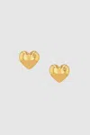 Anine Bing Heart Earrings In Gold In 14k Gold