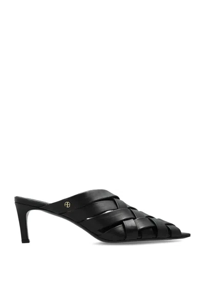 Anine Bing Heeled Mules Eve In Black