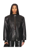 Anine Bing Henry Leather Jacket In Black Leather