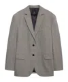 Anine Bing Herringbone Two-button Blazer In Gray